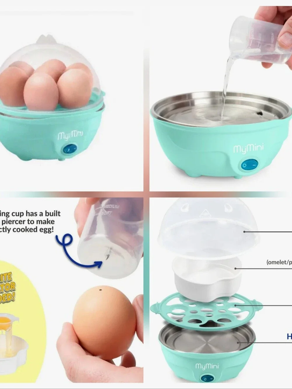 New in box my mini egg cooker in teal